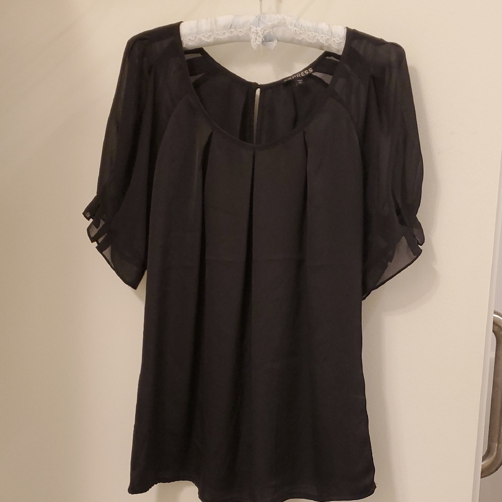 Express Black Short Sleeve Blouse